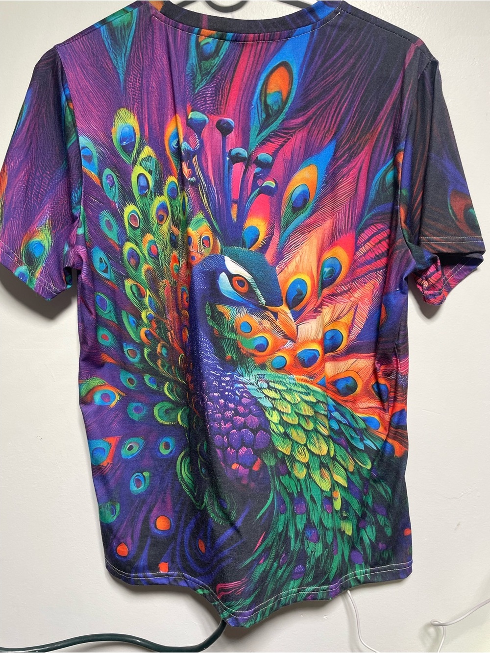 Amazon Women's Short Sleeve Peacock Graphic Tee - Multicolor
